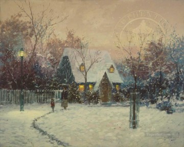 150の主題の芸術作品 Painting - ウィンターズ コテージ ロバート ジラード TK クリスマス